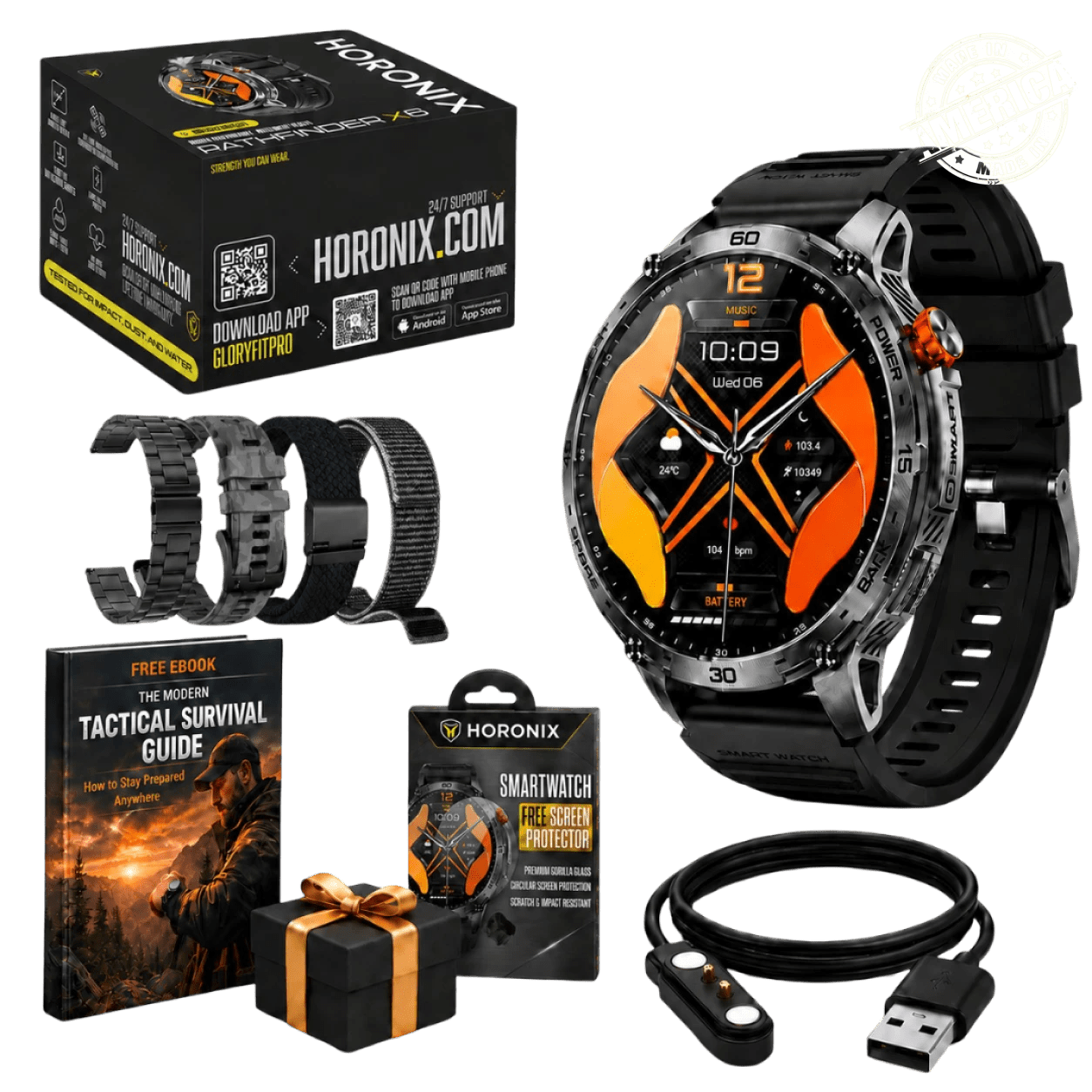Horonix Pathfinder Ultra Smartwatch 25% larger screen with sharp display