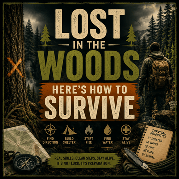 Lost in the Woods survival guide – wilderness skills, S.T.O.P. method, shelter building and navigation